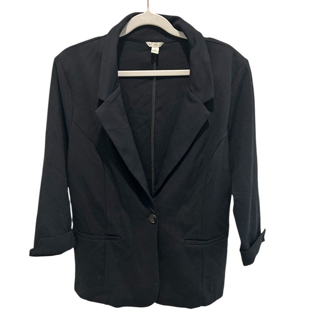 Est 1946 Jacket Womens Large Blazer Stretch Single Breasted 1 Button‎ Black - Picture 4 of 4